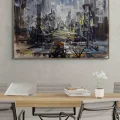 Gri Metropol Yağlı Boya Tablosu