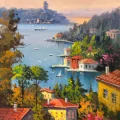Among the Waterfront Mansions Oil Painting