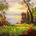 Istanbul’s Green Shores Oil Painting