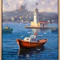 Maiden’s Tower Embraced by Blue Oil Painting