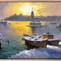 Eski İstanbul’da Kış Yağlı Boya Tablosu