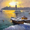 Eski İstanbul’da Kış Yağlı Boya Tablosu