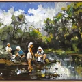 By the Riverbank Oil Painting
