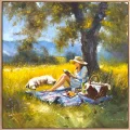 Ağacın Altında Hayaller Yağlı Boya Tablosu