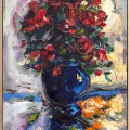 Reflected Red Flowers Oil Painting