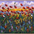 Flying Poppies Oil Painting