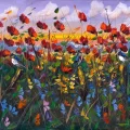 Flying Poppies Oil Painting