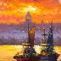 Sunset on the Golden Horn Oil Painting
