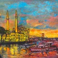 Sunset in Ortaköy Oil Painting