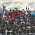 Ayasofya Hatırası Yağlı Boya Tablosu