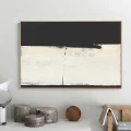 Traces of Black and Cream Custom Order Abstract Oil Painting