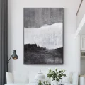 Scandinavian Black Gray Custom Order Abstract Oil Painting