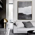 Scandinavian Black Gray Custom Order Abstract Oil Painting