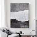 Scandinavian Black Gray Custom Order Abstract Oil Painting