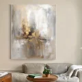 Gray and Gold Foil Abstract Custom Order Abstract Oil Painting