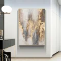 Altın ve Beyaz Soyut Siparişe Özel Soyut Yağlı Boya Tablo