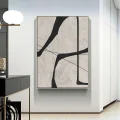 Modern Black and White Custom Order Abstract Oil Painting