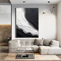Modern White and Black Custom Order Abstract Oil Painting