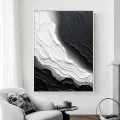 Modern White and Black Custom Order Abstract Oil Painting