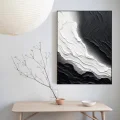 Modern White and Black Custom Order Abstract Oil Painting