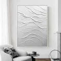 White Gray Wave Custom Order Abstract Oil Painting