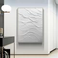 White Gray Wave Custom Order Abstract Oil Painting