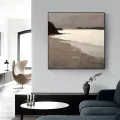 Dark and Light Gray Waves Custom Order Abstract Oil Painting
