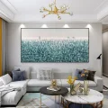 White and Light Blue Abstract Custom Order Oil Painting