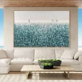 White and Light Blue Abstract Custom Order Oil Painting