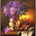 The Tale of Lilacs by Candlelight Custom Order Oil Painting