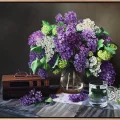 Colorful Lilacs on the Table Custom Order Oil Painting