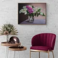 Lilacs in a Glass Vase Custom Oil Painting