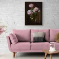 Pink Roses in a Glass Vase Custom Oil Painting
