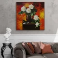 Delicate White Roses Custom Oil Painting