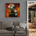 Delicate White Roses Custom Oil Painting