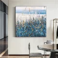 Blue White Flowers Custom Order Abstract Oil Painting