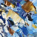 Blue White Flowers Custom Order Abstract Oil Painting