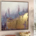 Mor ve Altın Orman Siparişe Özel Soyut Yağlı Boya Tablo