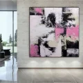 Pembe Siyah Siparişe Özel Soyut Yağlı Boya Tablo