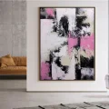 Pembe Siyah Siparişe Özel Soyut Yağlı Boya Tablo