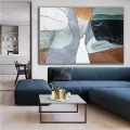 Scandinavian Geometric Color Custom Order Abstract Oil Painting