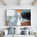 Scandinavian Geometric Color Custom Order Abstract Oil Painting