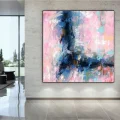 Pembe Nane ve Mavi Siparişe Özel Soyut Yağlı Boya Tablo