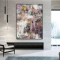 Pink Red and Beige Custom Order Abstract Oil Painting