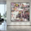 Pink Red and Beige Custom Order Abstract Oil Painting