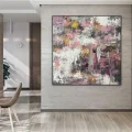 Pink Red and Beige Custom Order Abstract Oil Painting