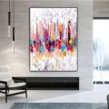 Renkli Diyagram Siparişe Özel Soyut Yağlı Boya Tablo