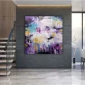 Mor Mavi ve Sarı Siparişe Özel Soyut Yağlı Boya Tablo