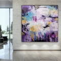Mor Mavi ve Sarı Siparişe Özel Soyut Yağlı Boya Tablo