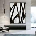 Scandinavian Black White Custom Order Abstract Oil Painting